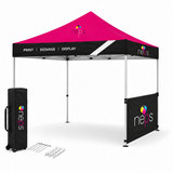 10' Pop Up Tent Half Wall Kit with the original NEPS logo for magenta backgrounds — 1