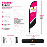 Feather Flags showing sizes, accessories and product specifications. — 2