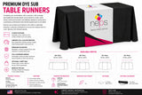 Table Runners showing sizes, accessories and product specifications. — 2