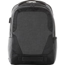 Overland TSA Friendly 17" Laptop Backpack with USB Port — Charcoal (CA) — blank front view