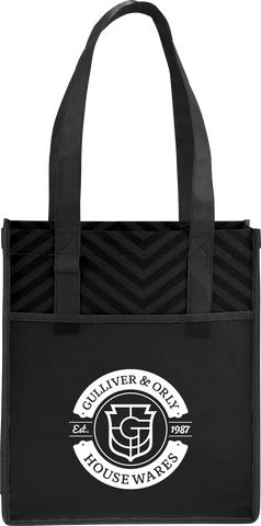 Printed Chevron Non-Woven Shopper Tote custom branded promotional totes
