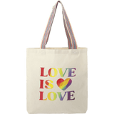 Rainbow Recycled 6oz Cotton Convention Tote custom branded promotional totes — 1