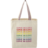 Rainbow Recycled 6oz Cotton Grocery Tote custom branded promotional totes — 1