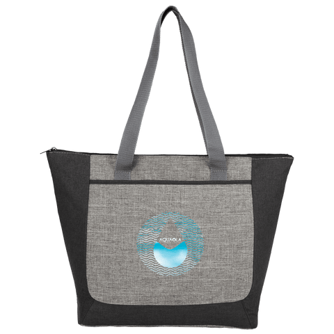 Reclaim Two-Tone Recycled Zippered Tote custom branded promotional totes