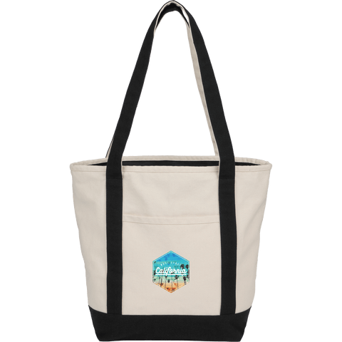 Recycled 12oz Zip Top Canvas Tote custom branded promotional totes