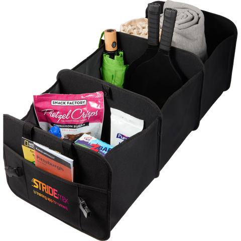 Recycled 3-Compartment Trunk Organizer custom branded promotional totes
