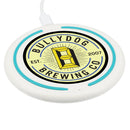 Recycled ABS Fast Wireless Charging Pad in White — supplier decorated view