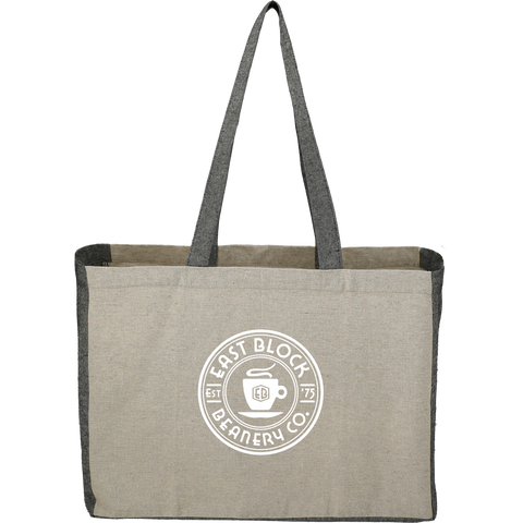 Recycled Cotton Contrast Side Shopper Tote custom branded promotional totes