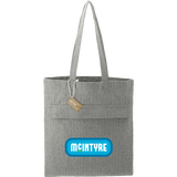 Recycled Cotton Herringbone Tote w/Zip Pocket 7oz custom branded promotional totes — 1