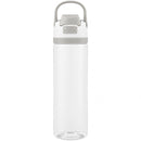 Reef 30oz Recycled Tritan Bottle — Clear — blank front view with closed lid and raised carry loop