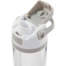 Reef 30oz Recycled Tritan Bottle — Clear — open drinking spout and flip-top lid close-up