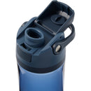 Reef 30oz Recycled Tritan Bottle — Midnight Blue — open drinking spout and flip-top lid close-up