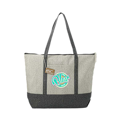 Repose 10oz Recycled Cotton Zippered Tote custom branded promotional product
