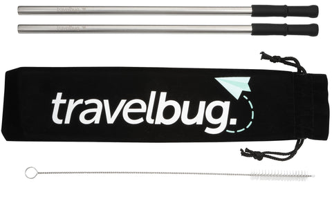 Reusable Stainless steel Straw Set with Brush custom branded promotional drinkware