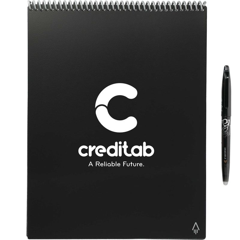 Rocketbook Letter Flip Notebook Set in Black — supplier decorated front view