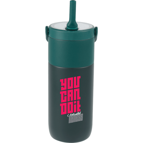 Roots 20 oz Ceramic Lined Travel Tumbler with Straw custom branded promotional drinkware