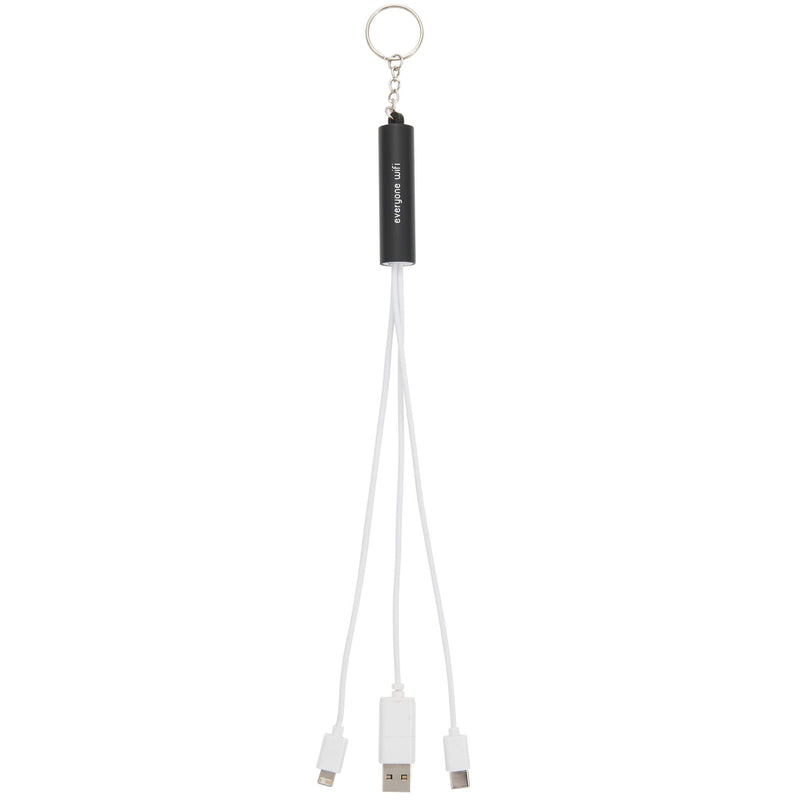 Route Light Up Logo 5-in-1 Cable in Black — supplier decorated front view