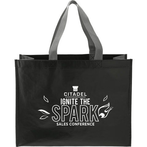 RPET Laminated Matte Shopper Tote custom branded promotional totes