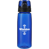 Capri 25oz Tritan Sports Bottle — Transparent Blue (TBL) — decorated front view — 2