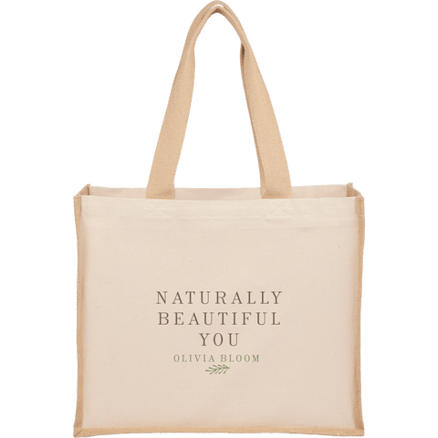 Sol Recycled Cotton & Jute Shopper Tote custom branded promotional totes