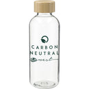 Sona 22oz RPET Bottle with Bamboo Lid — Clear (CL) — decorated front view