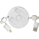 Spinner 5-in-1 40W PD Charging Cable in White — supplier blank view