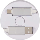 Spinner 5-in-1 40W PD Charging Cable in White — supplier blank back view