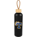 Tania Recycled Bottle w/ FSC® 100% Bamboo Lid 26oz — Black (BK) — decorated front view