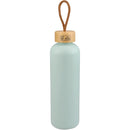 Tania Recycled Bottle w/ FSC® 100% Bamboo Lid 26oz — Blue Agave — blank back view