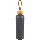 Tania Recycled Bottle w/ FSC® 100% Bamboo Lid 26oz — Stone (ST) — blank back view