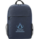 Urban 15" Laptop Backpack — Navy (NY) — decorated front view
