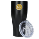 Victor 20 oz recycled insulated tumbler — Black — example decorated front view 35