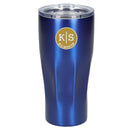 Victor 20 oz recycled insulated tumbler — Blue — example decorated front view 27