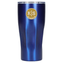 Victor 20 oz recycled insulated tumbler — Blue — example decorated front view 28