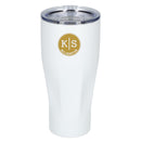 Victor 20 oz recycled insulated tumbler — White — example decorated front view 3