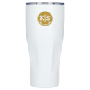 Victor 20 oz recycled insulated tumbler — White — example decorated front view 4