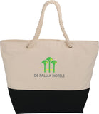 Zippered 12oz Cotton Canvas Rope Tote custom branded promotional totes — 1