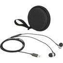 ZipSound USB-C Wired Earbuds with Microphone in Black — supplier blank view