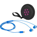 ZipSound USB-C Wired Earbuds with Microphone in Royal — supplier decorated view