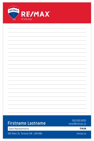 Remax Notepads - 5.5" x 8.5" - Half Page 1