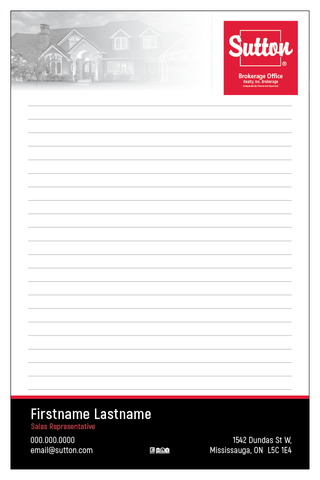 Sutton Notepads - 5.5" x 8.5" - Half Page 1