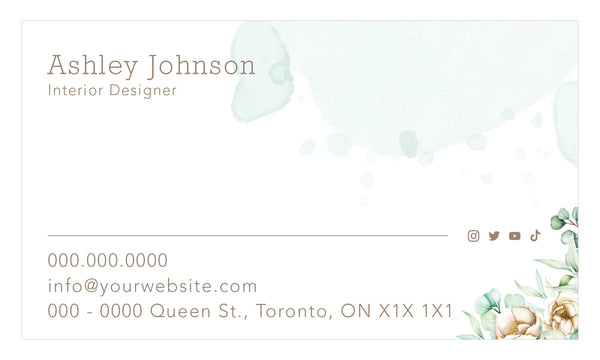 Botanical Grace Business Card - FT - HDS-66