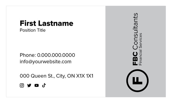 Silver Column Business Card - FT - HDS-77