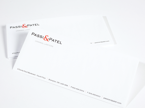 Branded printed business envelopes with logo and business details